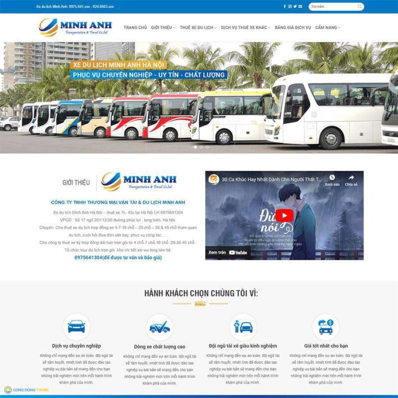 Thiết kế web wordpress dịch vụ thuê xe 05 - CDW, Xe hơi, Du lịch, Thuê xe