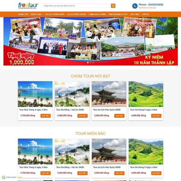 Thiết kế web wordpress du lịch cao cấp 07 - CDW, Du lịch, Khách sạn, nghỉ dưỡng, Resort