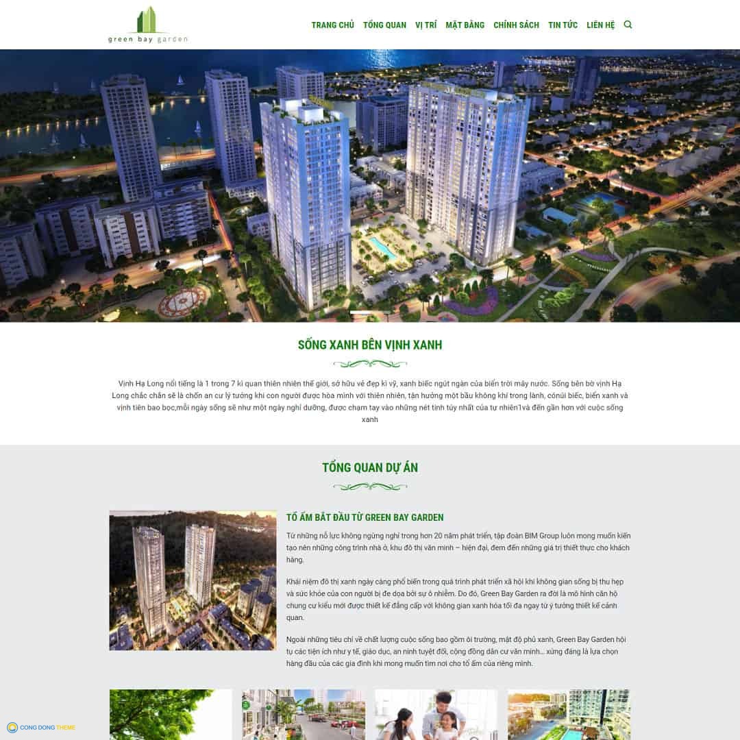 Theme wordpress landing page bất động sản dự án Greend Pay Garden